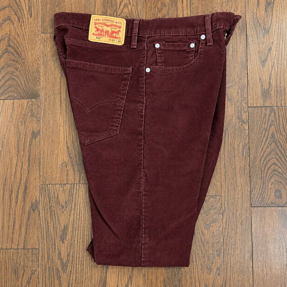 Levi's 502 Red Corduroy Pants Men's Size 33x30